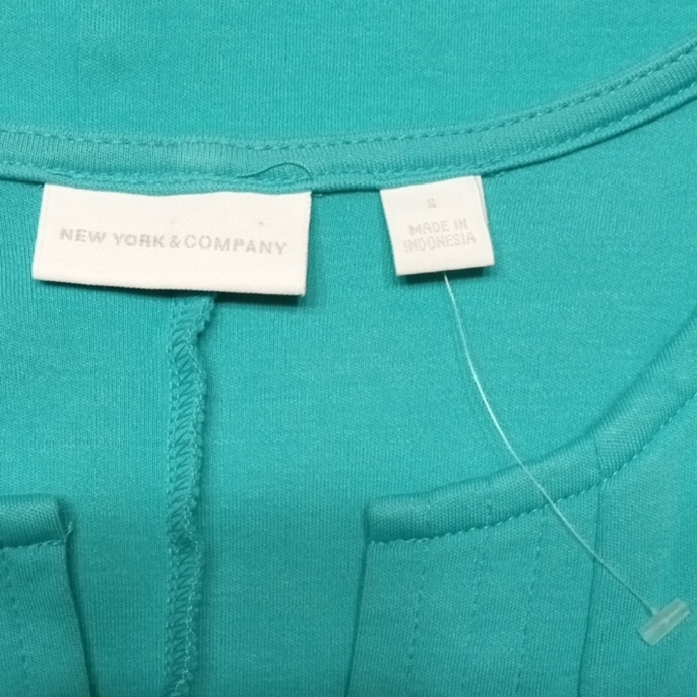New York & Company Turquoise Sleeveless Mini Dress. Size Small - Picture 2 of 9